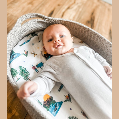 Gift Set: Minnesota Baby Muslin Swaddle Blanket and Burp Cloth/Bib Combo Newborn Essentials for Feeding and Comfort