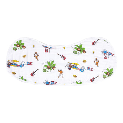 Gift Set: Ohio Baby Muslin Swaddle Receiving Blanket and Burp Cloth / Bib Combo Hospital Coming Home Essential