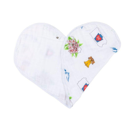 Gift Set: Pennsylvania Baby Muslin Swaddle Blanket and Burp Cloth/Bib Combo Hospital Coming Home Essential