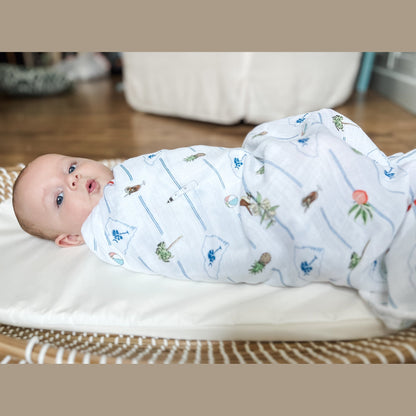 GiftSet: South Carolina Baby Muslin Swaddle Blanket and Burp Cloth/Bib Combo Baby Shower Essential for Newborn