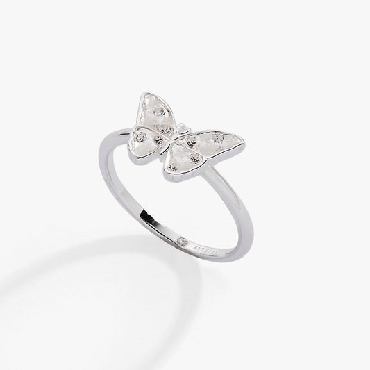 Glass Butterfly Statement Ring