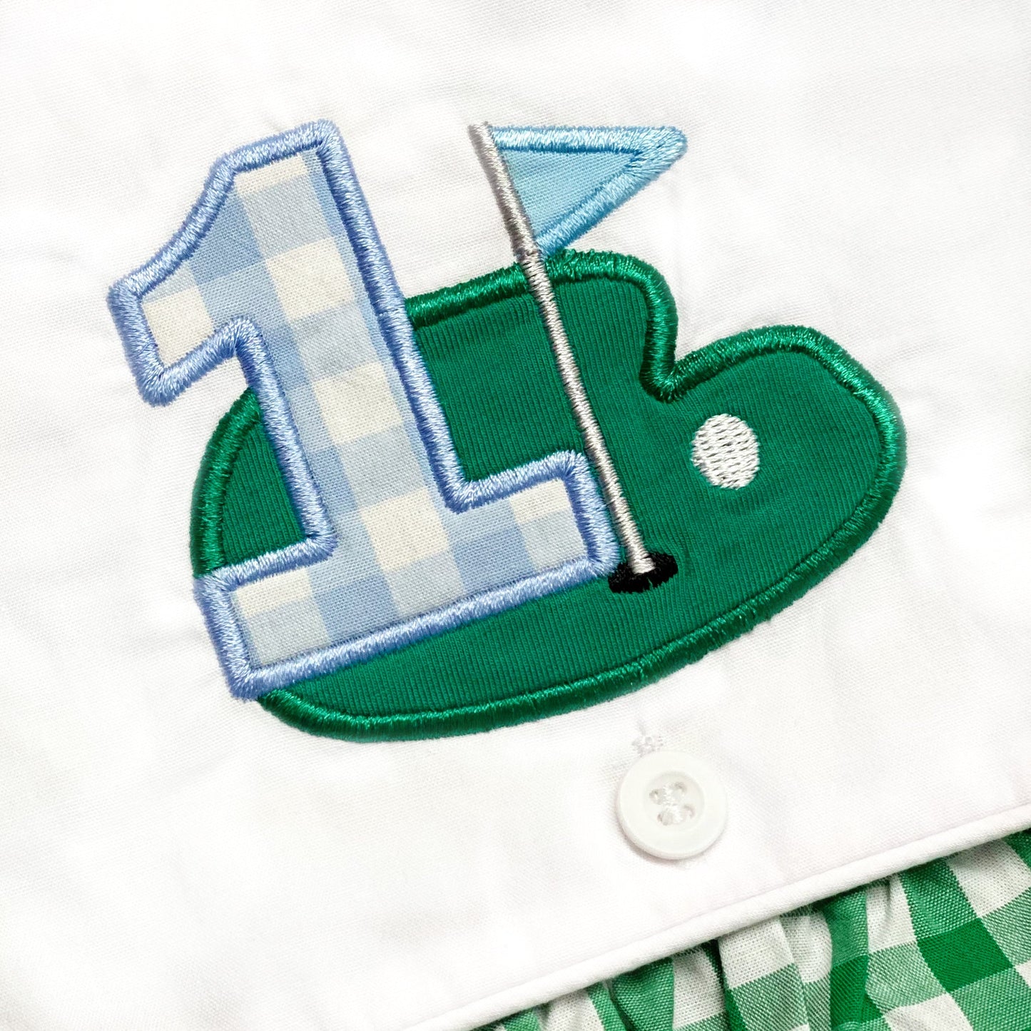 Baby Boy First Birthday Golf Outfit | Hole-In-One Reversible Golf Bubble