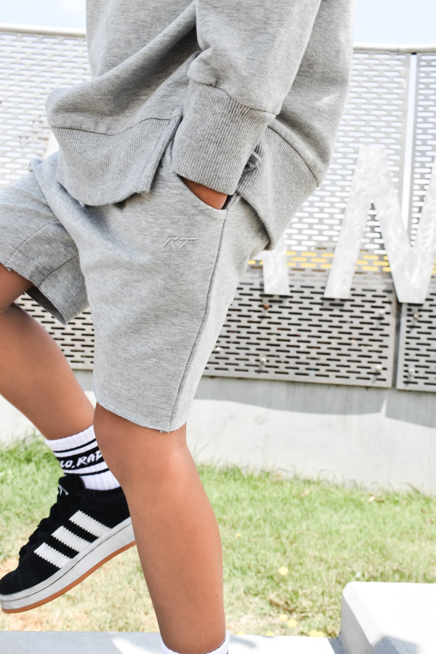 ORGANIC COTTON SHORTIES - GRAY