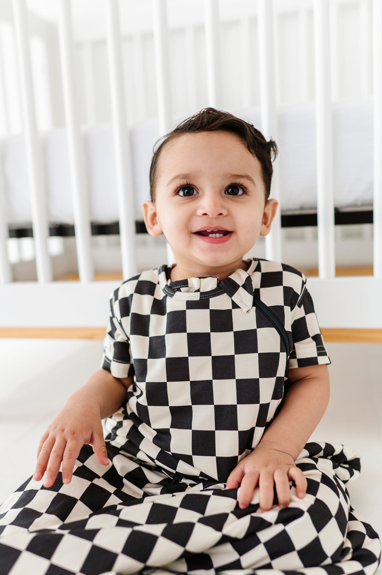 BAMBOO SLEEP BAG - BLACK CHECKERS