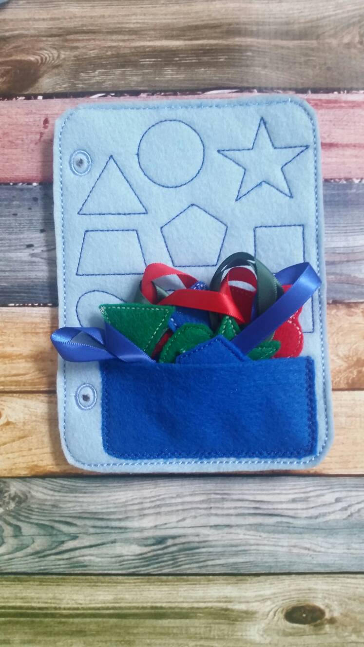Toddler quiet book- quiet book pages - shapes -  matching game - learn shapes - Build your own quiet book - busy book - activ