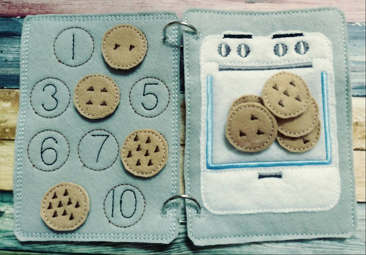 Learn to count  - Toddler quiet book page - toddler busy book - counting from 1 -10 page - learning page - number page - busy book