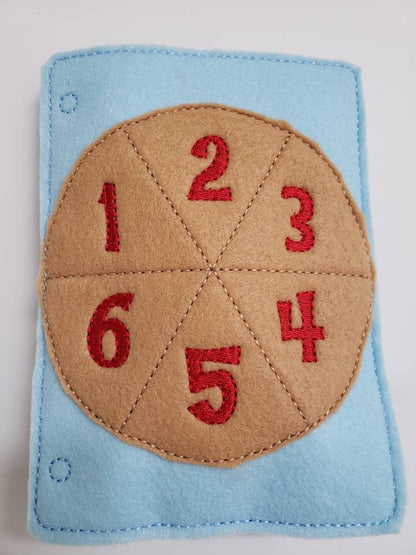 Learn to count - felt pizza counting quiet book page - number match - quiet book page - busy book