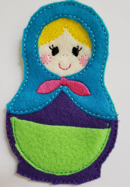 Felt nesting doll quiet book page - toddler quiet book page - stacking dolls - activity page - busy book page