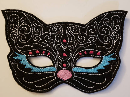 Felt Exotic Cat Mask - Halloween Costume - Birthday Party Favor - magical - non food treat - Fantasy - dress up - pretend play - Parade