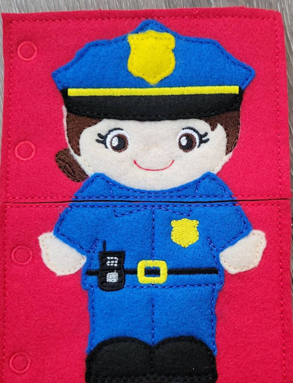 Quiet Book Toddler - Community Helpers -  Occupations- mix and match - interactive flip book - educational - gift for children -   learning
