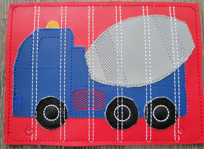 Cement Truck Stick Puzzle -  toddler quiet book page-  Seven Pieces - motor skills -  classroom - educational - Busy Bag - Activity Bag