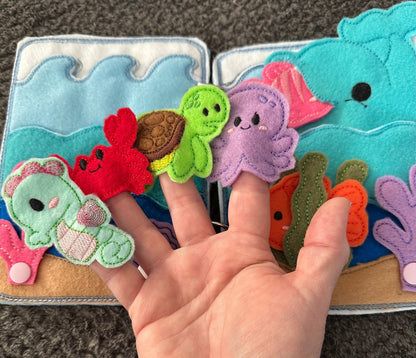 Under the Sea Quiet Book, Ocean Animal Finger Puppets, Teacher and
Child Learning Toy