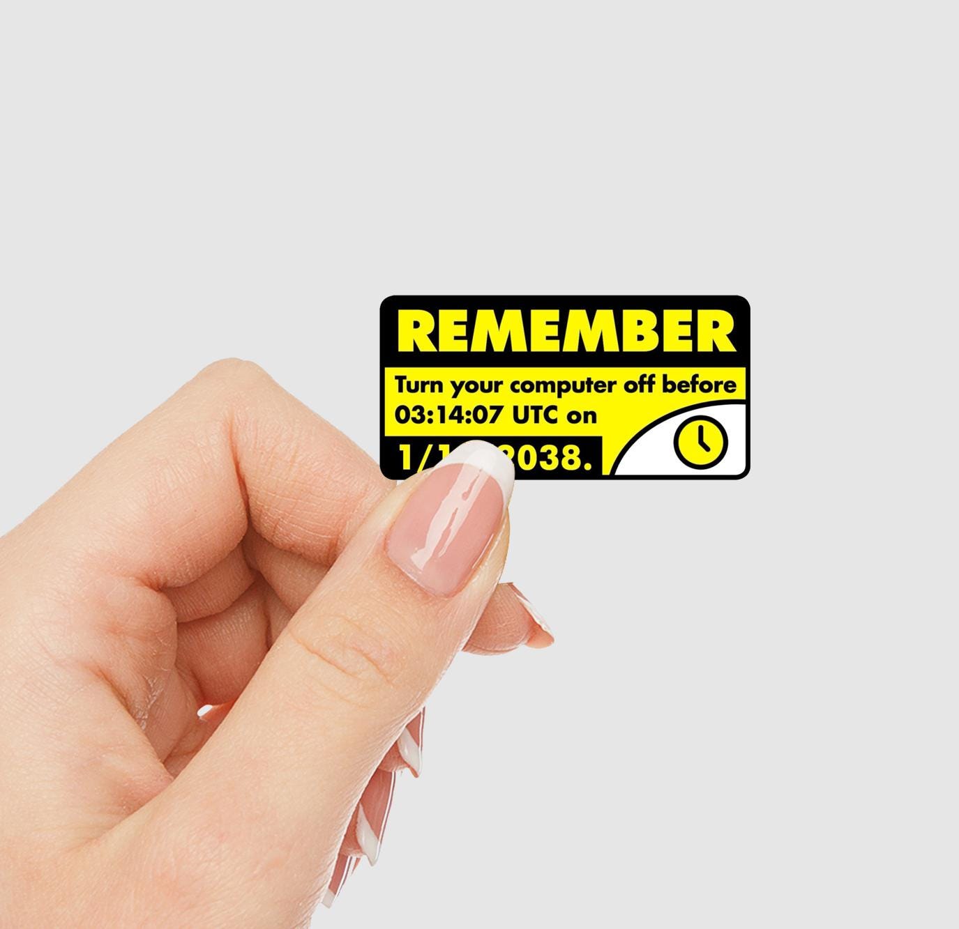 Turn Off Your Computer 2038 Matte Vinyl Sticker