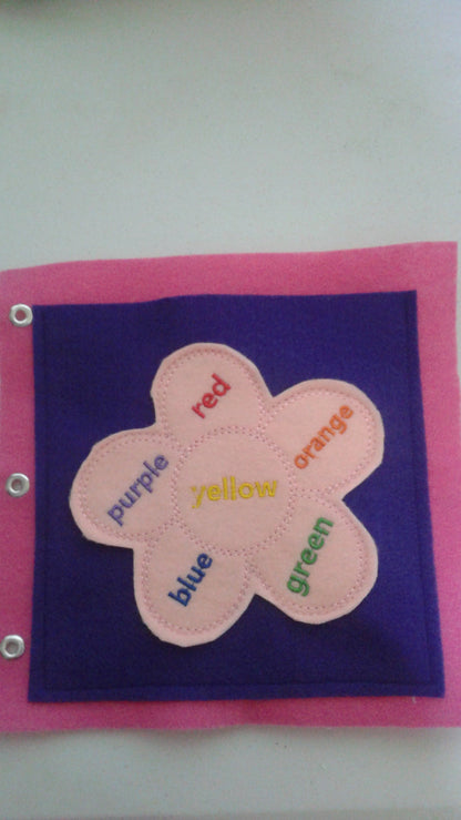Build Your Own Felt Quiet Book - Page by Page Felt Flower Puzzle - Learn Your Colors -  Durable