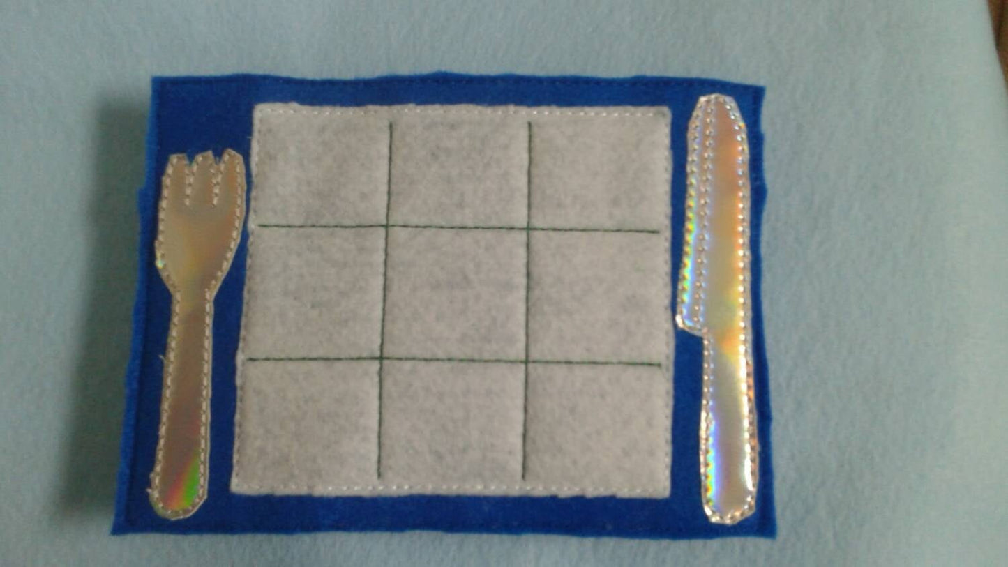 Pancake breakfast tic tac toe Party Favor - pancake slumber party - Board and Pieces -  Classic Game - Quiet Toy