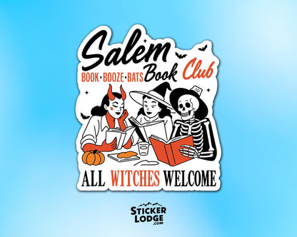 Salem Book Club All Witches Welcome Vinyl Sticker