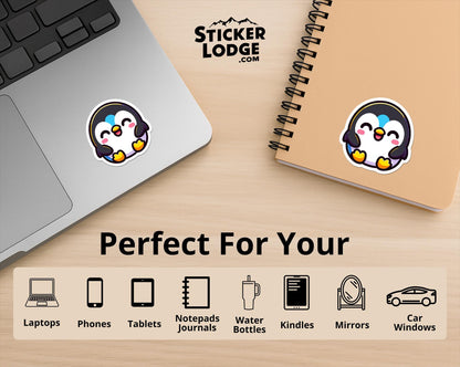 Cheerful Kawaii Penguin Vinyl Sticker