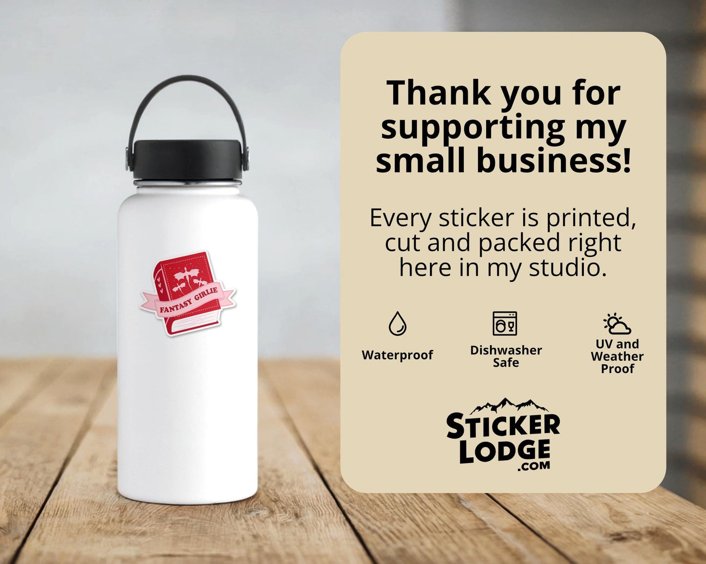 Fantasy Girlie Book Vinyl Sticker