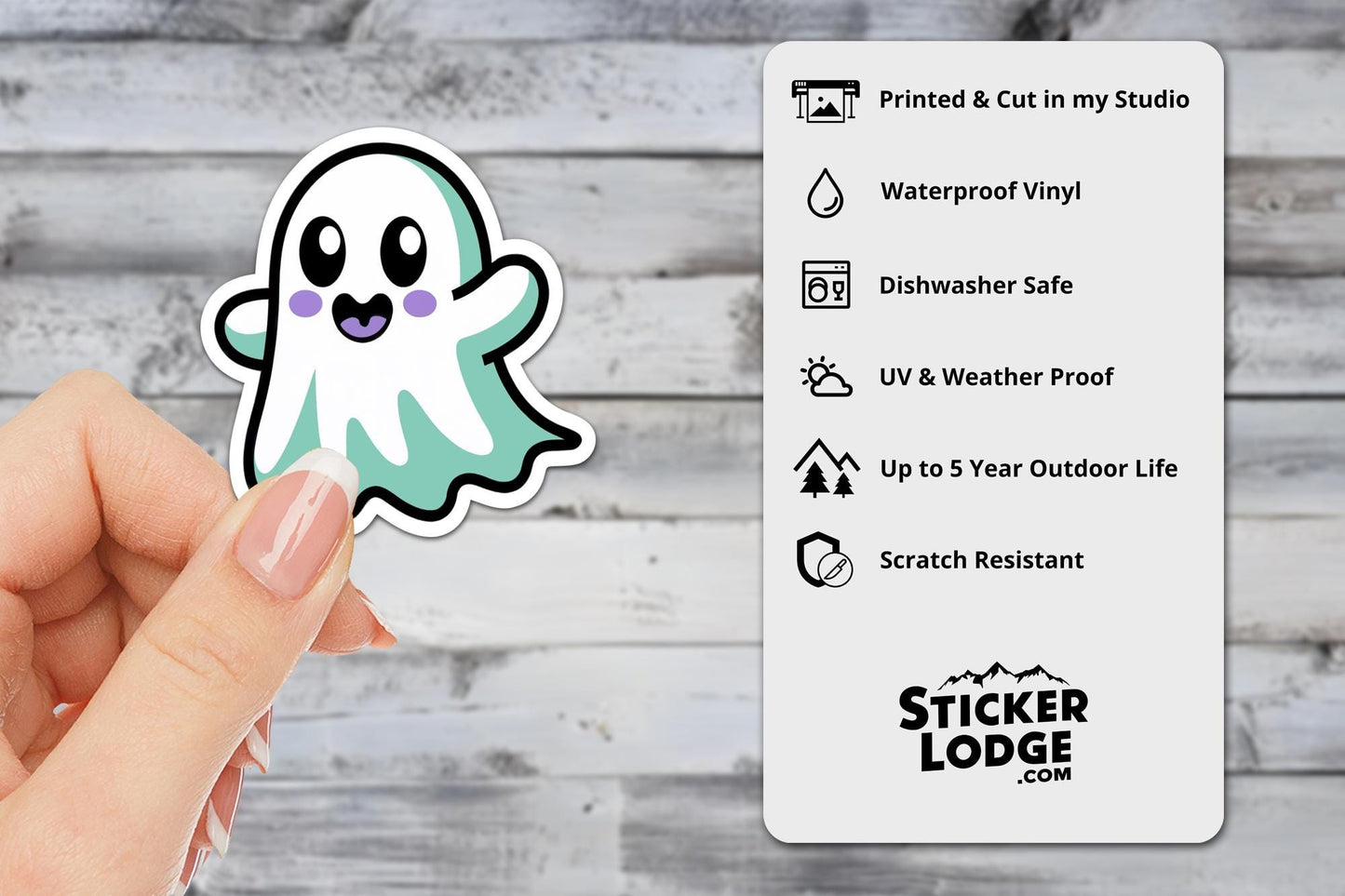 Halloween Kawaii Ghost Vinyl Sticker