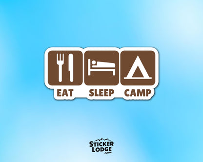Eat Sleep Camp Vinyl Sticker