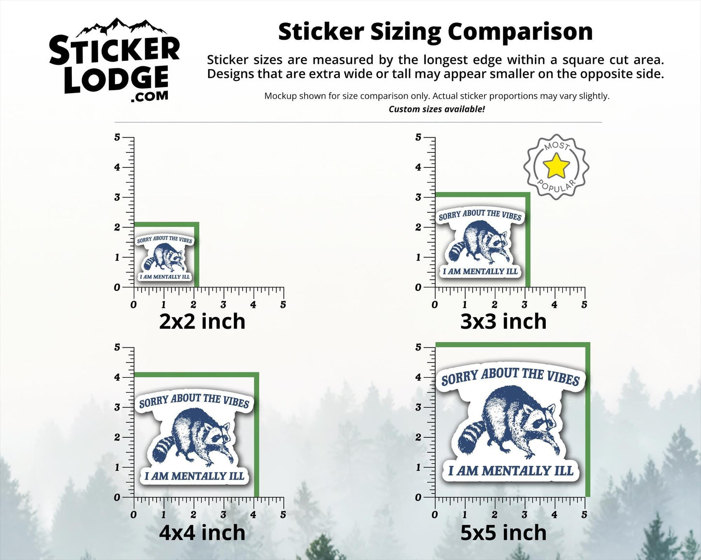 Sorry About The Vibes I Am Mentally Ill Vinyl Sticker