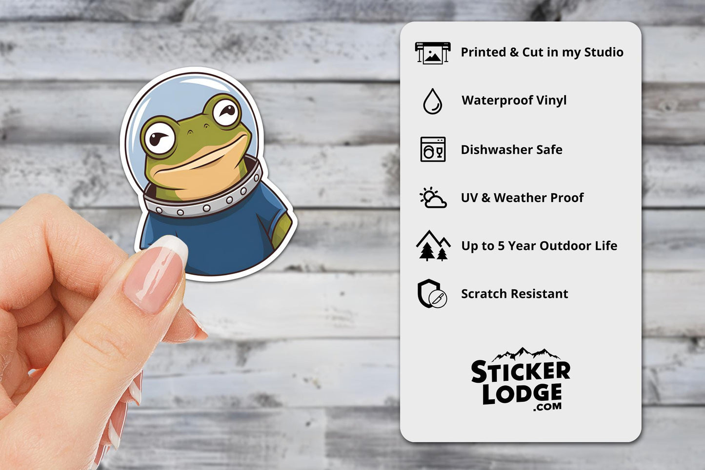 Astronaut Space Frog Vinyl Sticker