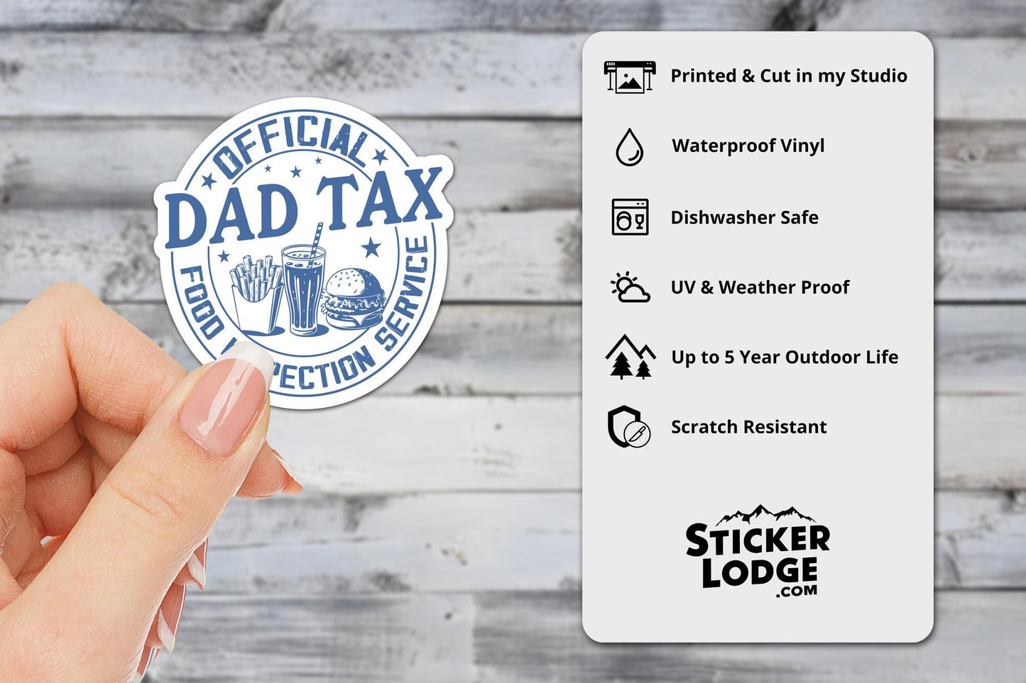 Dad Tax Food Inspection Service Vinyl Sticker