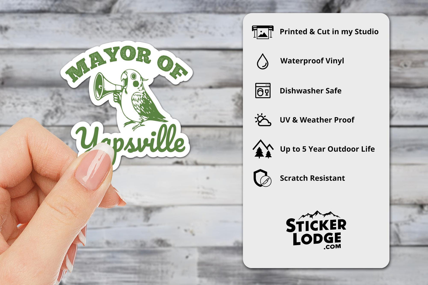 Mayor of Yapsville Vinyl Sticker