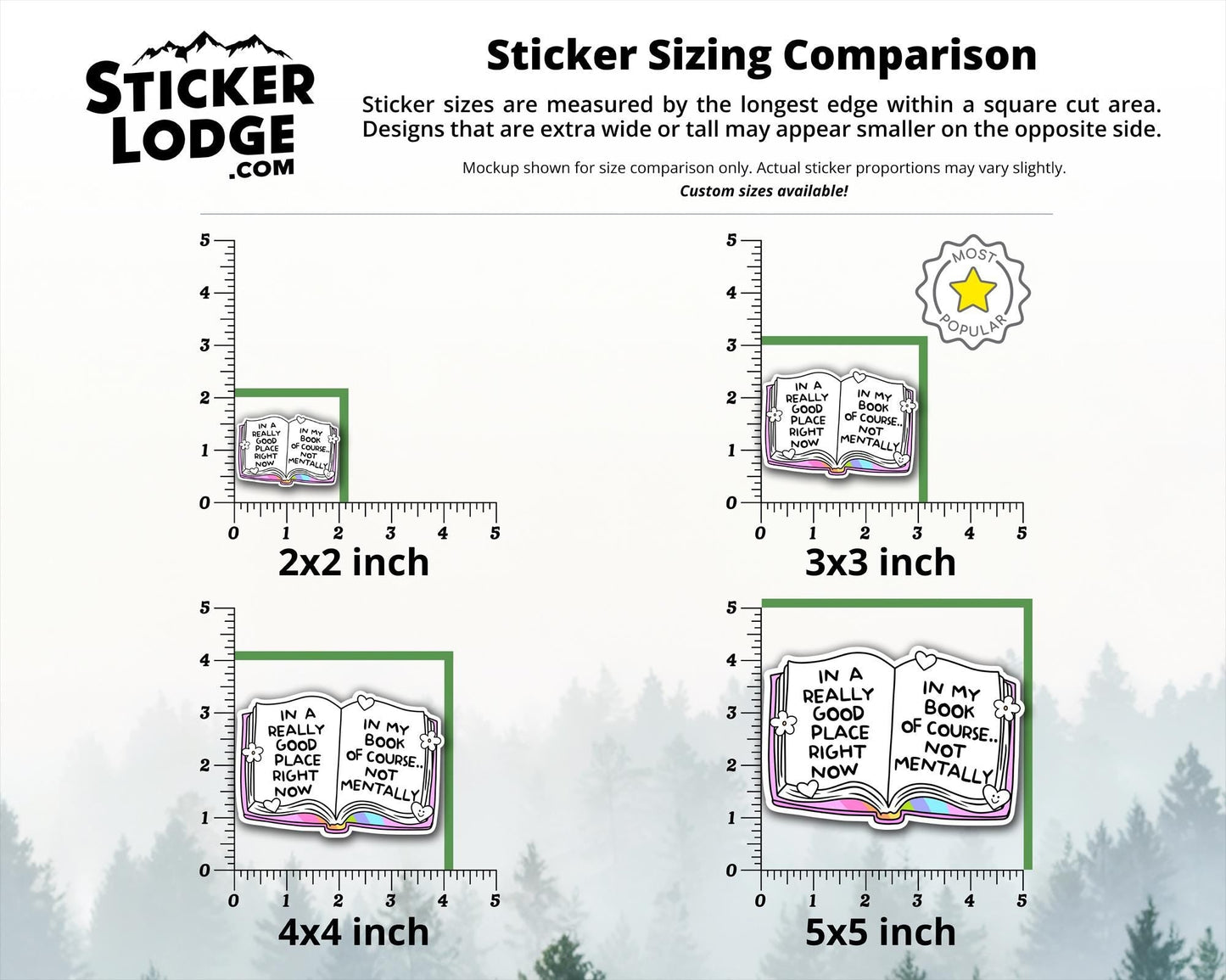 In a Really Good Place Right Now in My Book Not Mentally Vinyl Sticker