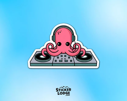 Octopus DJ Vinyl Sticker