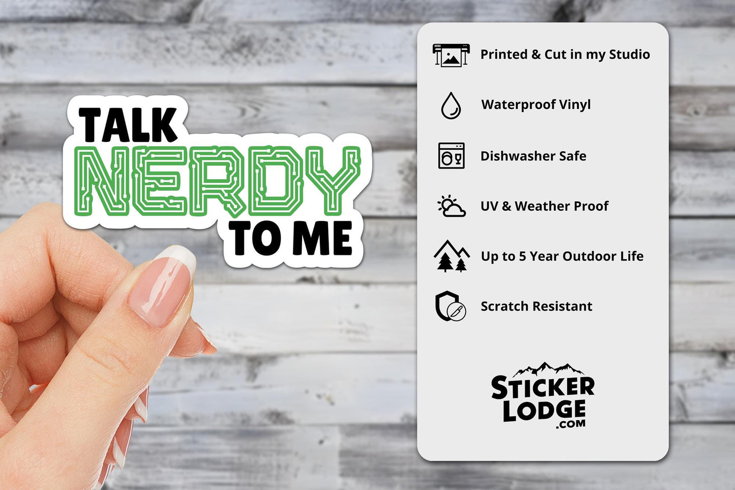 Talk Nerdy to Me Sticker Vinyl Sticker - Words Only