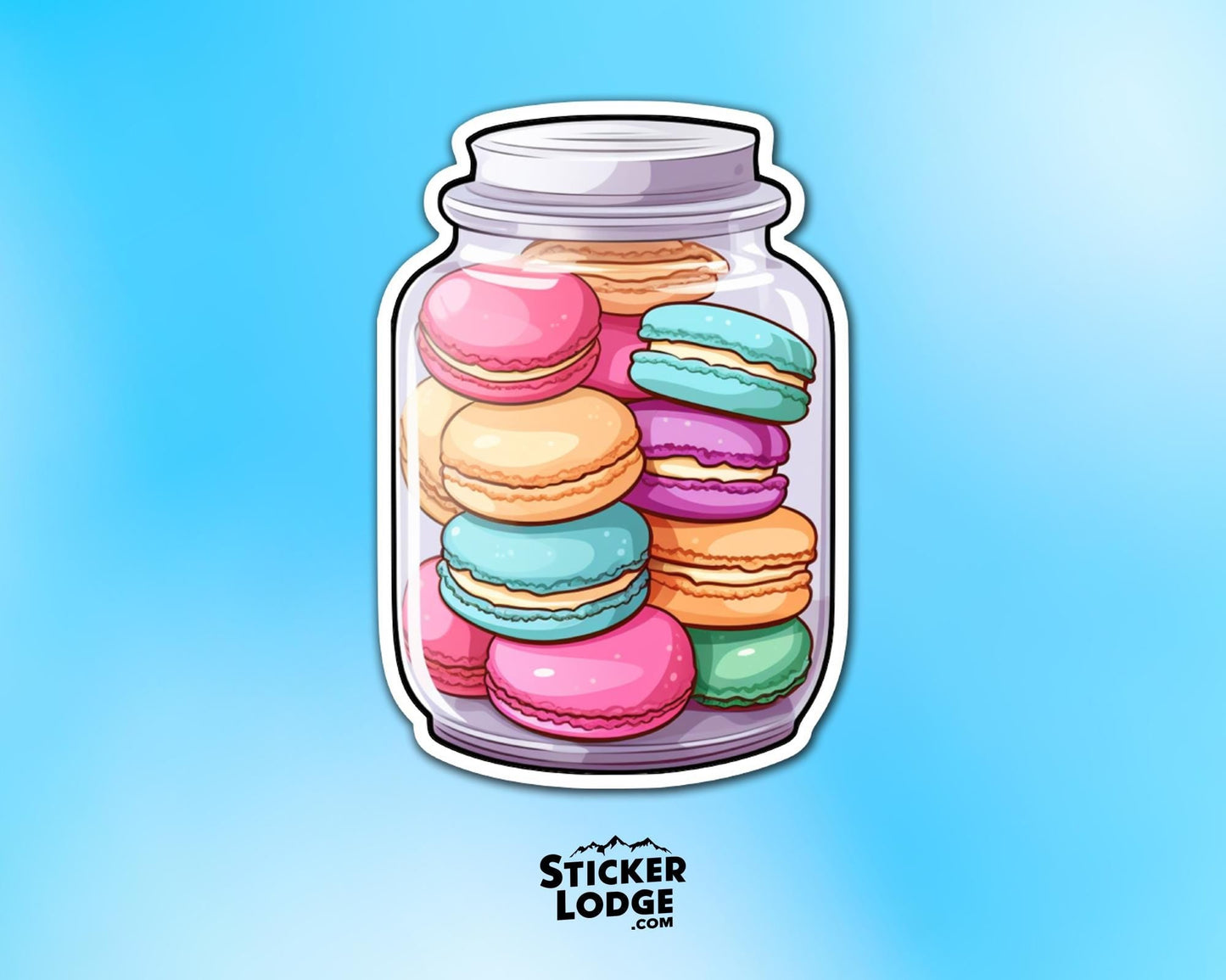 Colorful Macaron Jar Vinyl Sticker