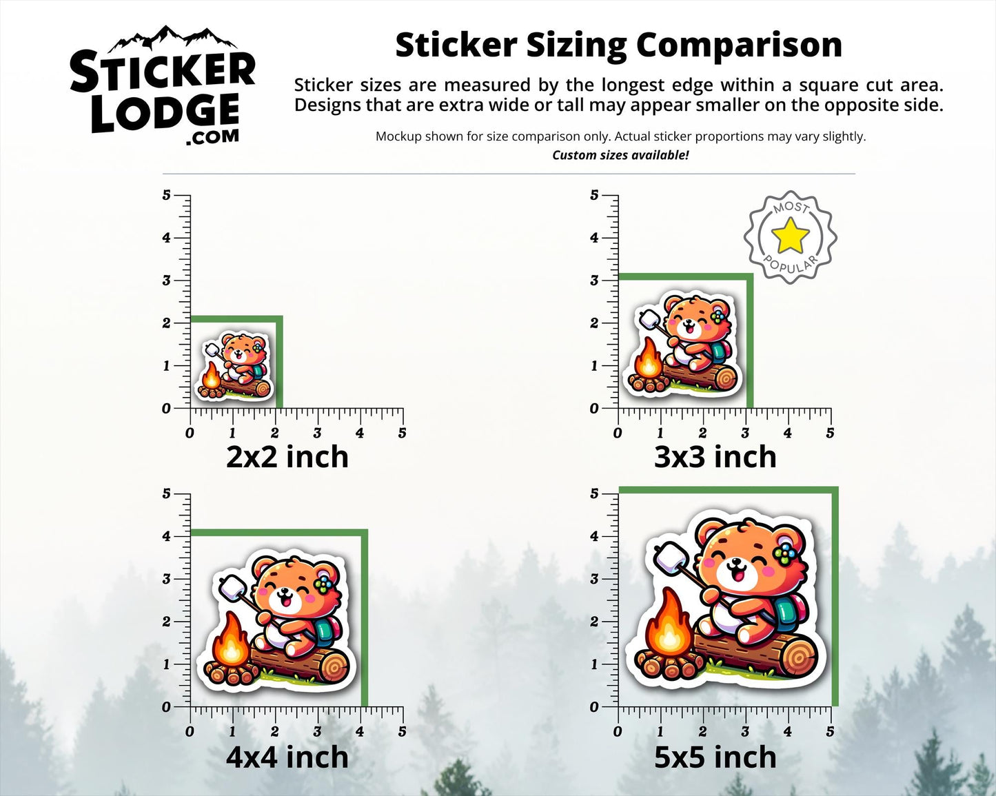 Happy Camper Bear Vinyl Sticker