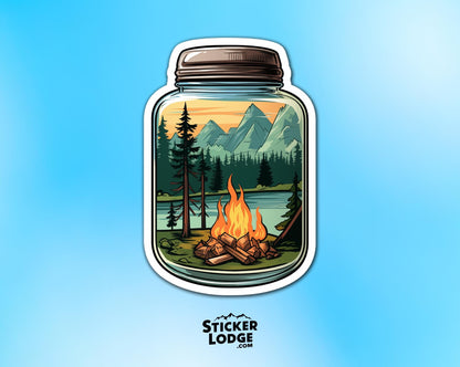 Campfire in a Jar Vinyl Sticker