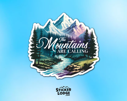 The Mountains are Calling Vinyl Sticker