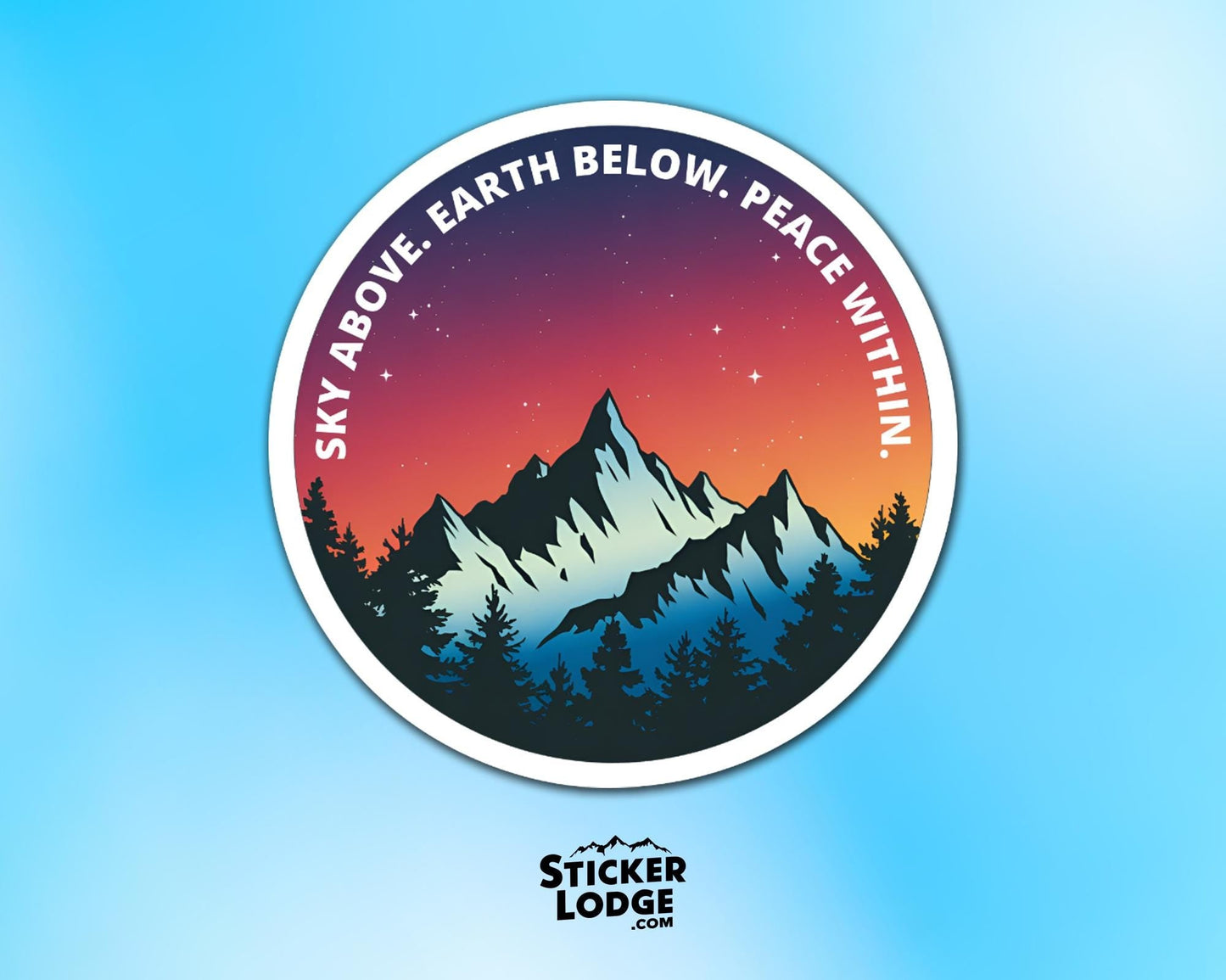 Sky Above Earth Below Peace Within Vinyl Sticker