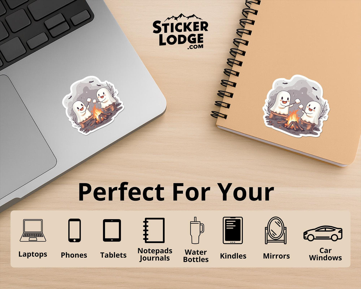Ghost Campfire Vinyl Sticker