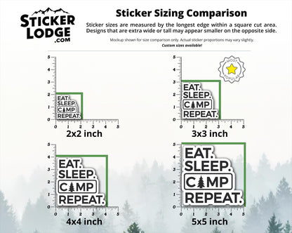 Eat Sleep Camp Repeat Vinyl Sticker