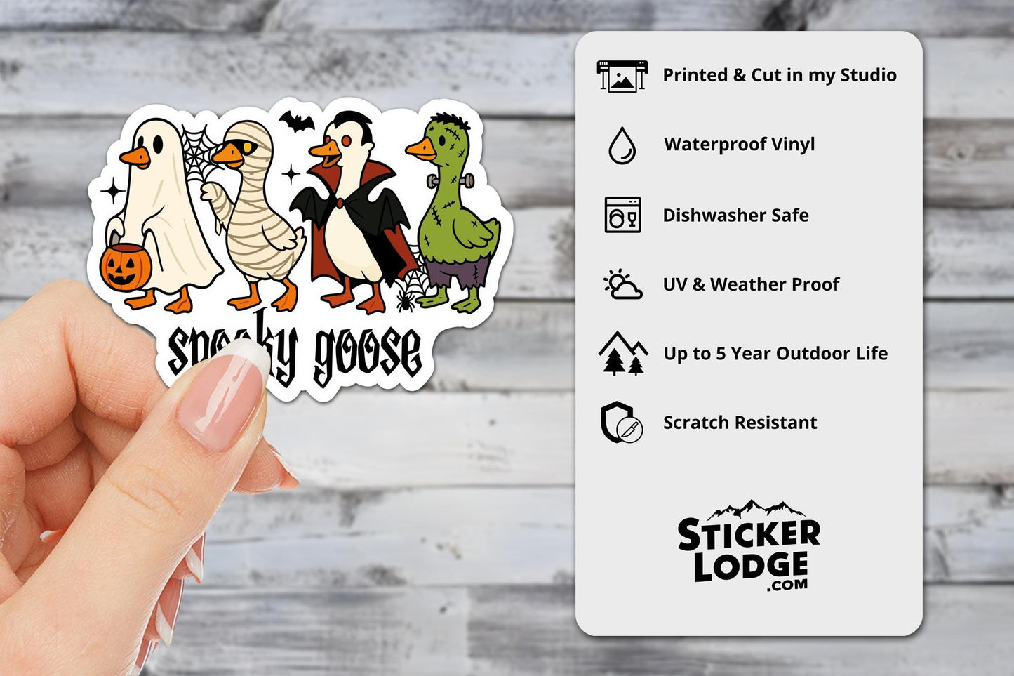 Spooky Goose Halloween Vinyl Sticker