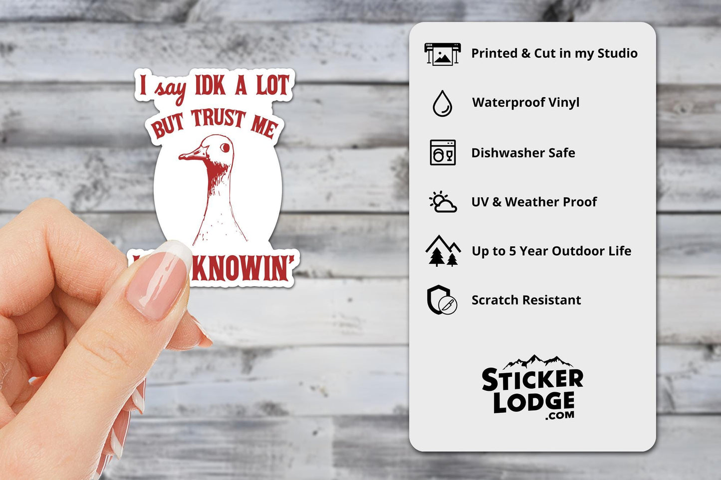 I Say IDK A Lot But Trust Me I Be Knowing Vinyl Sticker