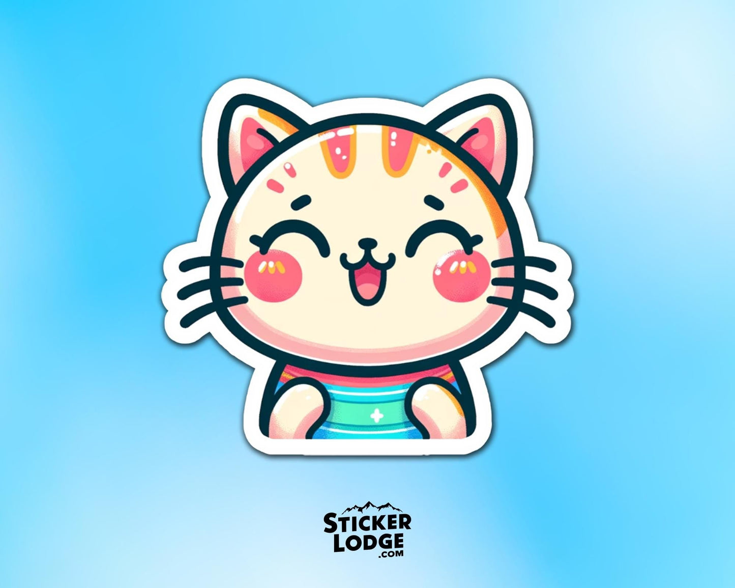 Happy Cat Kawaii Vinyl Sticker