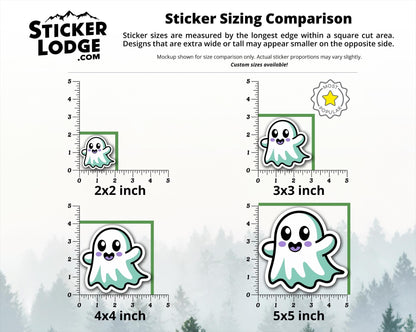Halloween Kawaii Ghost Vinyl Sticker