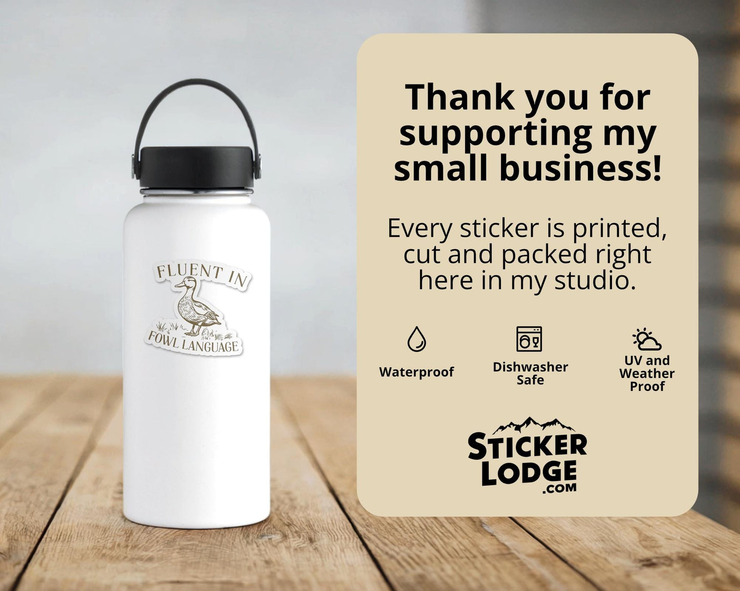 Fluent In Fowl Language Vinyl Sticker