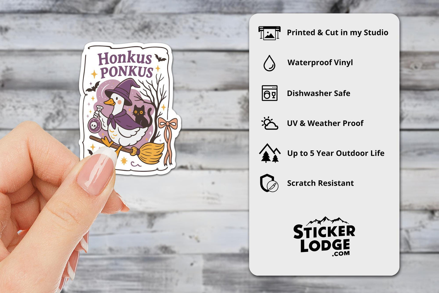 Honkus Ponkus Goose Witch Vinyl Sticker