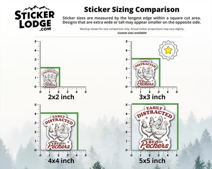 Easily Distracted by Peckers Vinyl Sticker