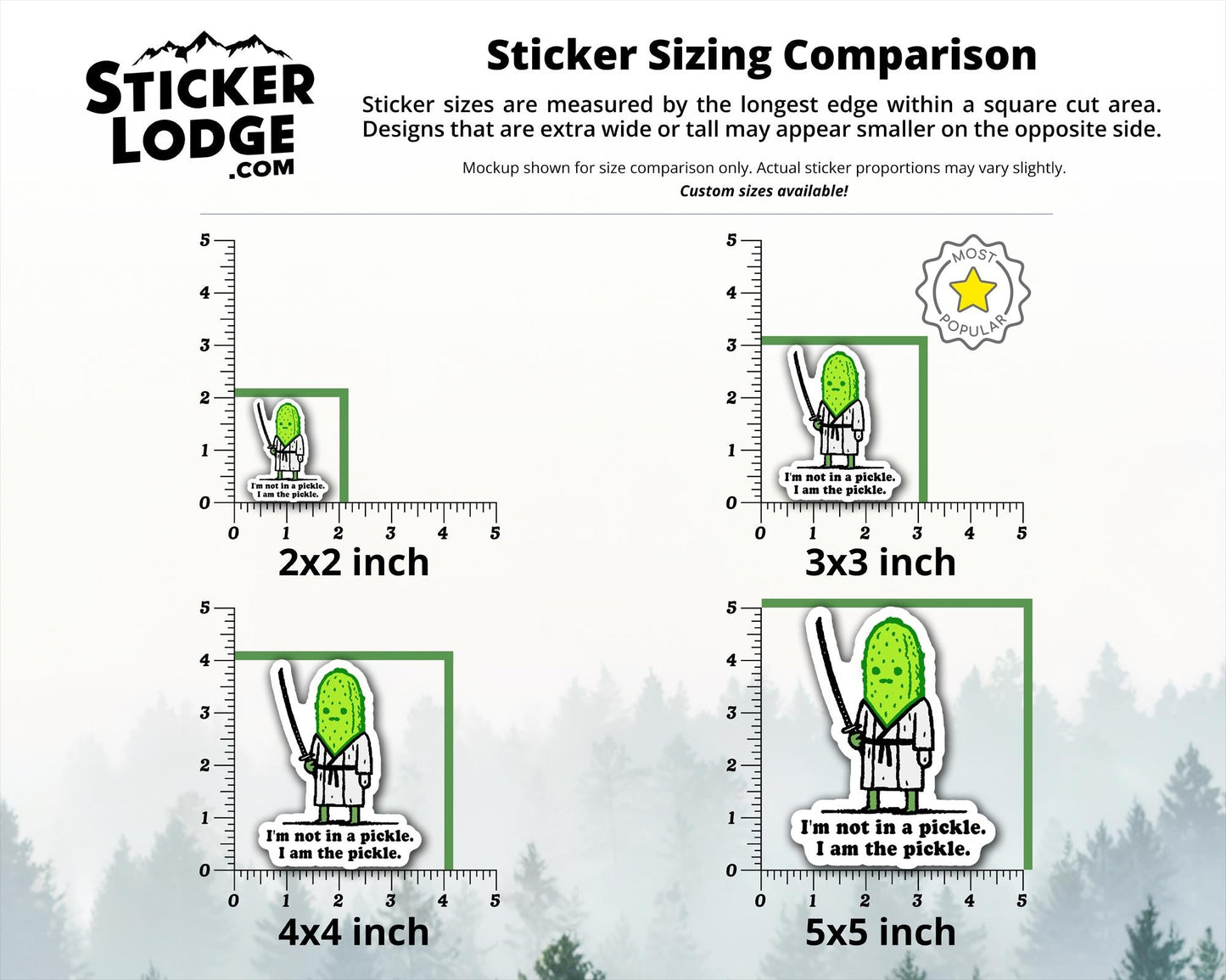 I'm Not In A Pickle, I Am The Pickle Vinyl Sticker