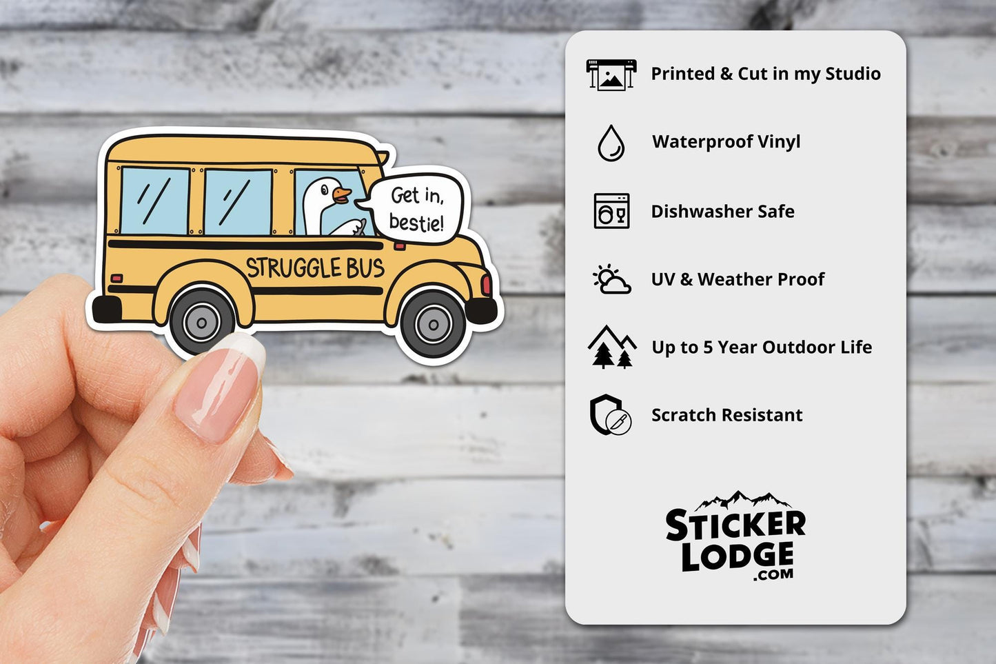 Struggle Bus Goose Vinyl Sticker