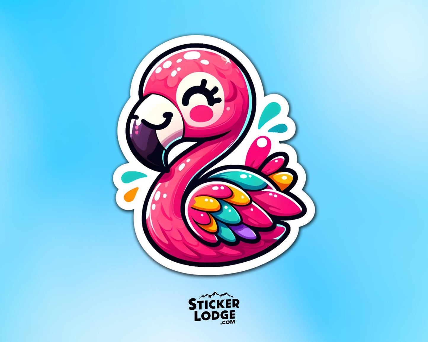 Flamingo Kawaii Style Vinyl Sticker