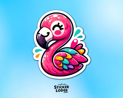 Flamingo Kawaii Style Vinyl Sticker
