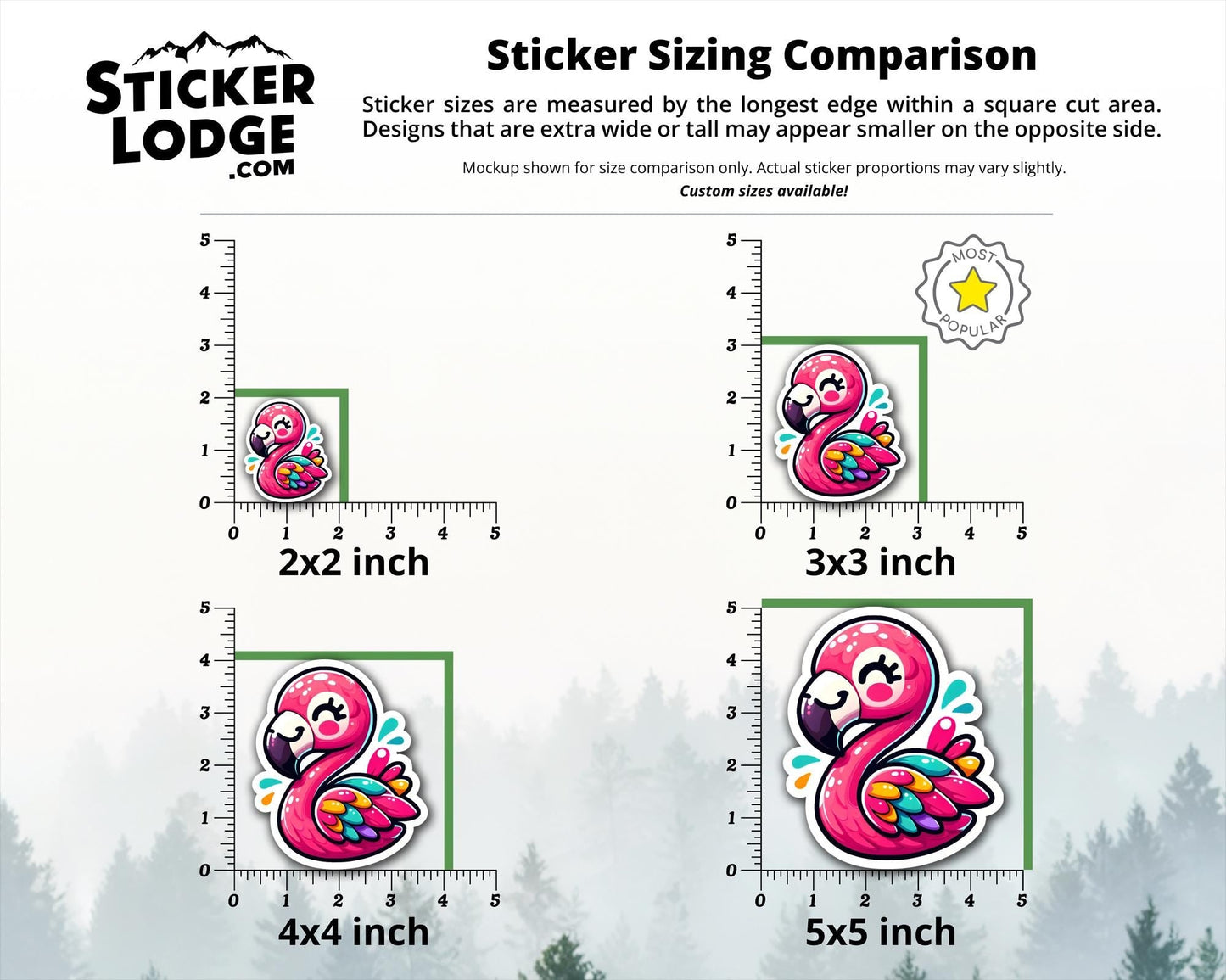 Flamingo Kawaii Style Vinyl Sticker